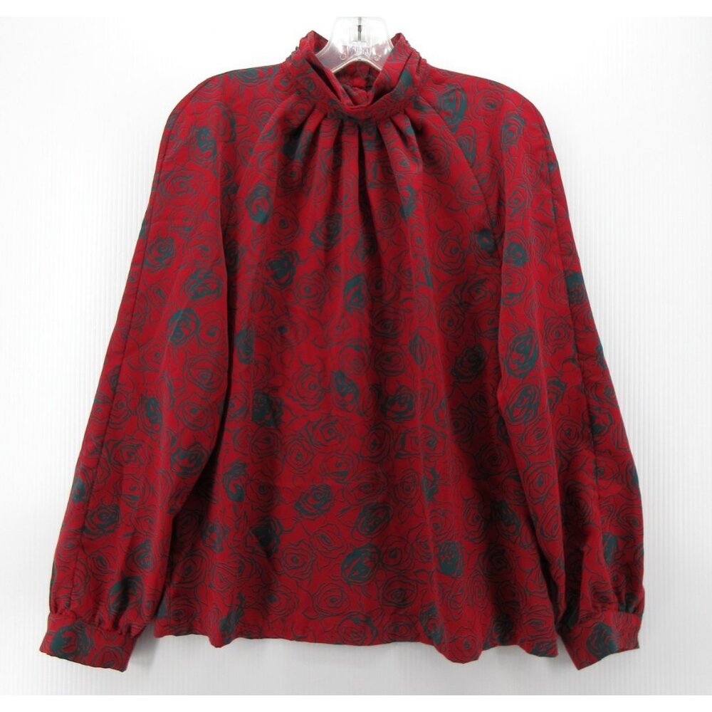 VINTAGE Pendleton Top Large Miss Sophisticates Cottage Blouse 90s USA